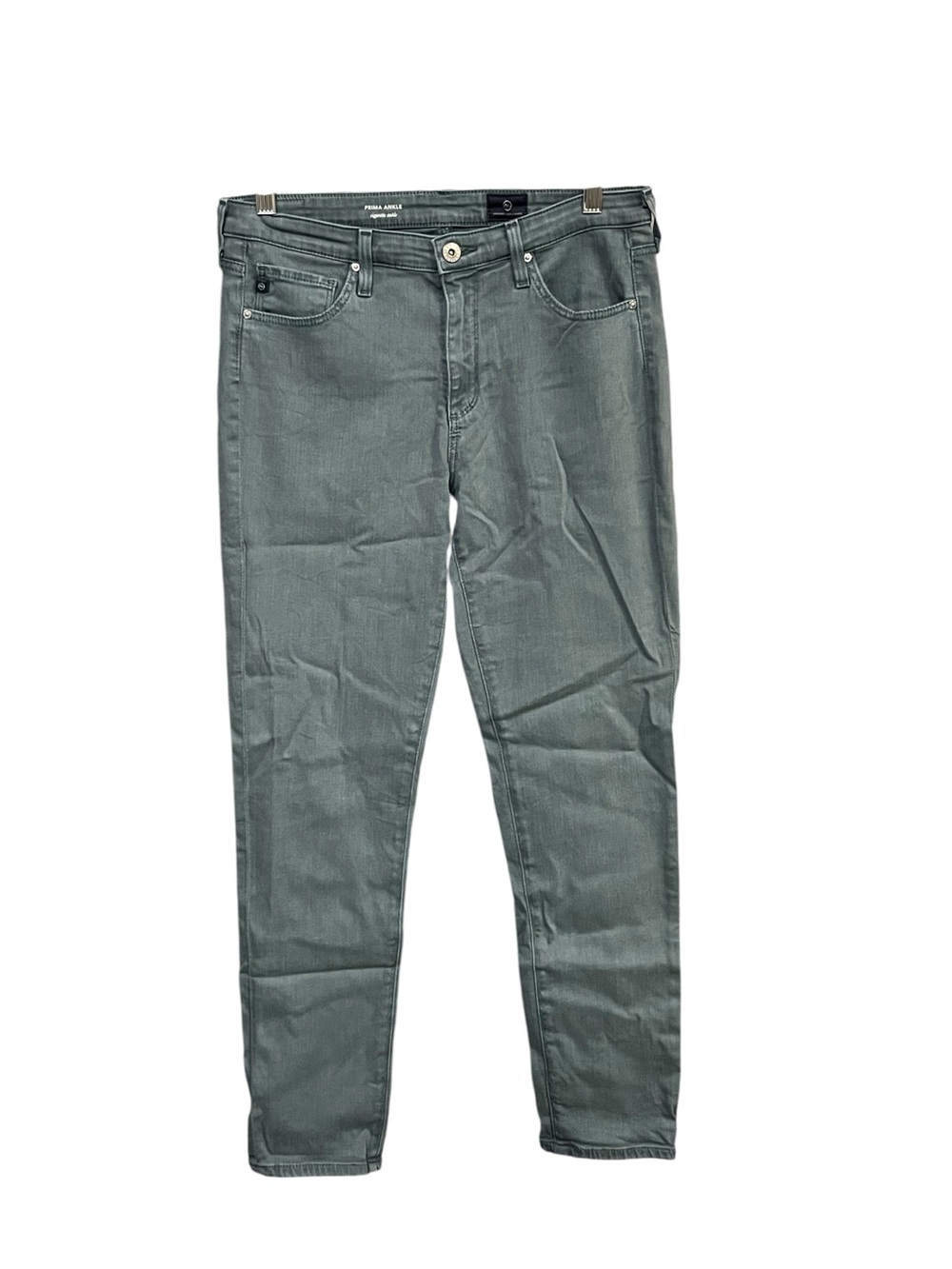 AG Prima Ankle Jeans Women’s 29 Green Cigarette Slim Stretch Minimalist